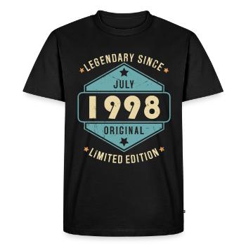 Juillet 1998 Vintage Retro Anniversaire - T-shirt Premium bio Homme - noir - Devant - Nico (187cm)