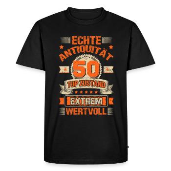 50. Geburtstag Antiquität Jahrgang 1972 - Männer Premium Bio T-Shirt - Schwarz - Vorne - Nico (187cm)