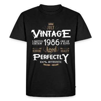 Juillet 1986 naissance Legends Birthday - T-shirt Premium bio Homme - noir - Devant - Nico (187cm)