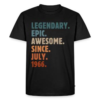 1966 July Vintage Birthday Gift - Men's Premium Organic T-Shirt - black - Front - Nico (187cm)