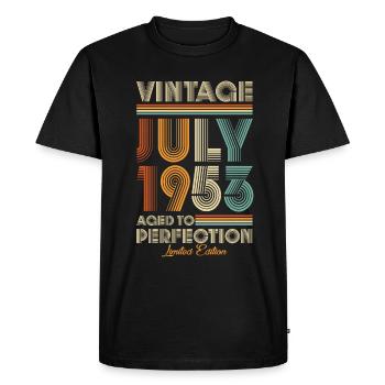 Vintage Aged To Perfection July 1953 - Men's Premium Organic T-Shirt - black - Front - Nico (187cm)