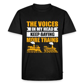 Trains collecteurs de trains miniatures - T-shirt Premium bio Homme - noir - Devant - Nico (187cm)