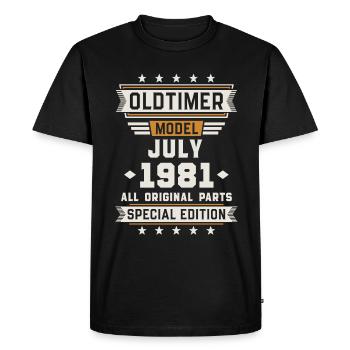 Oldtimer Juillet 1981 Cadeau d’anniversaire - T-shirt Premium bio Homme - noir - Devant - Nico (187cm)