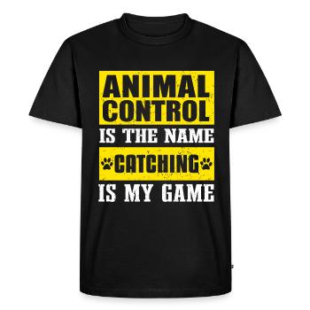 Animal Control Officer Animal Catcher - Men's Premium Organic T-Shirt - black - Front - Nico (187cm)