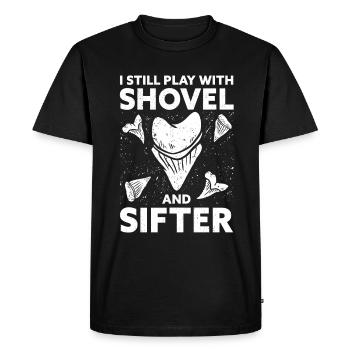 Shark Tooth Collector Shark Tooth Fossil - Men's Premium Organic T-Shirt - black - Front - Nico (187cm)