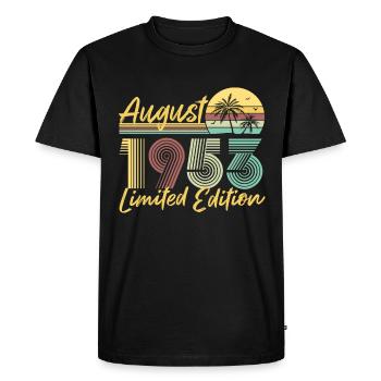 Août 1953 Cadeau d’anniversaire en édition limitée - T-shirt Premium bio Homme - noir - Devant - Nico (187cm)