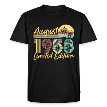 Août 1958 Cadeau d’anniversaire en édition limitée - T-shirt Premium bio Homme - noir - Devant - Nico (187cm)