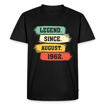 Légende depuis août 1962 - T-shirt Premium bio Homme - noir - Devant - Nico (187cm)