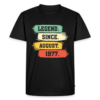 Légende depuis août 1977 - T-shirt Premium bio Homme - noir - Devant - Nico (187cm)