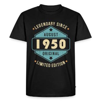 Août 1950 Vintage Retro Anniversaire - T-shirt Premium bio Homme - noir - Devant - Nico (187cm)