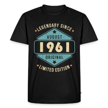 Août 1961 Vintage Retro Anniversaire - T-shirt Premium bio Homme - noir - Devant - Nico (187cm)
