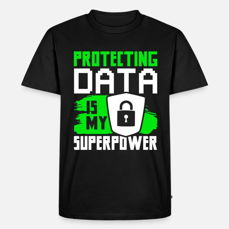 Cyber Security Datenschutz - Männer Premium Bio T-Shirt - Schwarz