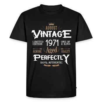 August 1971 born Legends birthday - Men's Premium Organic T-Shirt - black - Front - Nico (187cm)
