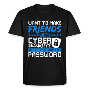 Pirater le mot de passe de cybersécurité - T-shirt Premium bio Homme - noir - Devant - Nico (187cm)