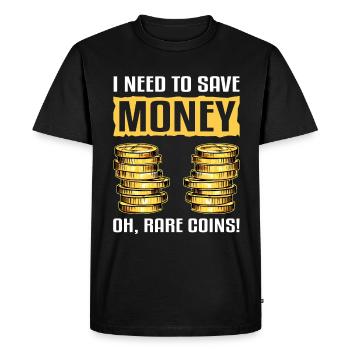 Les pièces collectent de l’argent Les collectionneurs de pièces - T-shirt Premium bio Homme - noir - Devant - Nico (187cm)