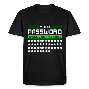 Cybersécurité Drôle mot de passe - T-shirt Premium bio Homme - noir - Devant - Nico (187cm)
