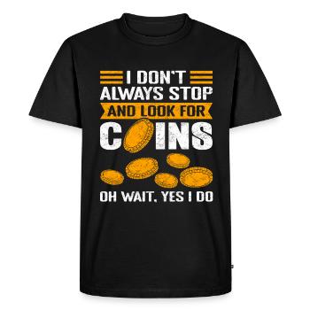 Coins Collect Numismatics Coin Collection - Men's Premium Organic T-Shirt - black - Front - Nico (187cm)