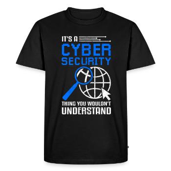 Cyber Security Internet Sicherheit - Men's Premium Organic T-Shirt - black - Front - Nico (187cm)