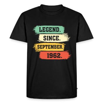 Légende depuis septembre 1962 - T-shirt Premium bio Homme - noir - Devant - Nico (187cm)