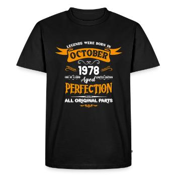 Les légendes sont nées en octobre 1978 anniversaire - T-shirt Premium bio Homme - noir - Devant - Nico (187cm)