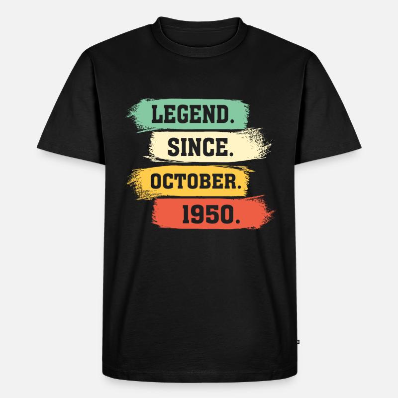 Legend since October 1950 - Männer Premium Bio T-Shirt - Schwarz