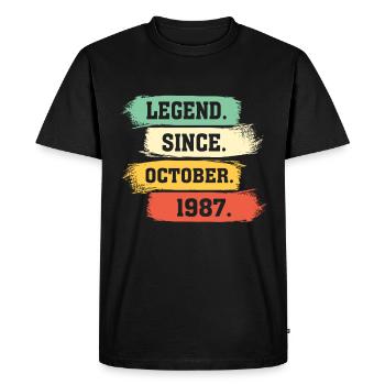 Légende depuis octobre 1987 - T-shirt Premium bio Homme - noir - Devant - Nico (187cm)