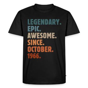 1966 October Vintage Birthday Gift - Men's Premium Organic T-Shirt - black - Front - Nico (187cm)