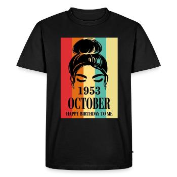 Octobre 1953 Joyeux anniversaire à moi - T-shirt Premium bio Homme - noir - Devant - Nico (187cm)