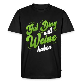 Winemaker Grape Harvest Winegrower Vineyard - Men's Premium Organic T-Shirt - black - Front - Nico (187cm)