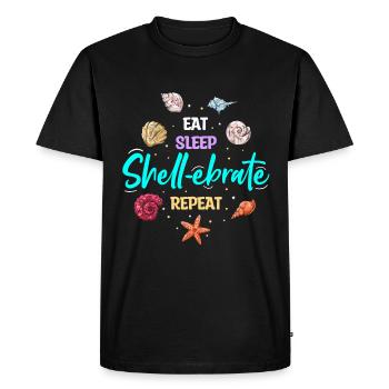 Shell collector Lustig Collecting shells - Men's Premium Organic T-Shirt - black - Front - Nico (187cm)