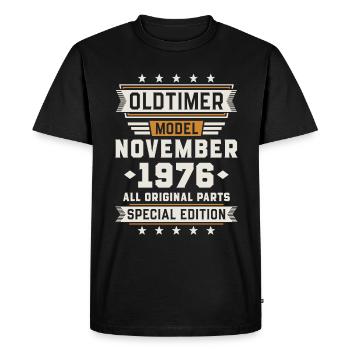 Classic Car November 1976 Birthday Gift - Men's Premium Organic T-Shirt - black - Front - Nico (187cm)