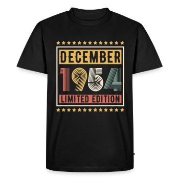 Millésime Décembre 1954 Edition Limitée Anniversaire - T-shirt Premium bio Homme - noir - Devant - Nico (187cm)