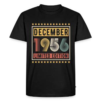 Millésime Décembre 1956 Edition Limitée Anniversaire - T-shirt Premium bio Homme - noir - Devant - Nico (187cm)