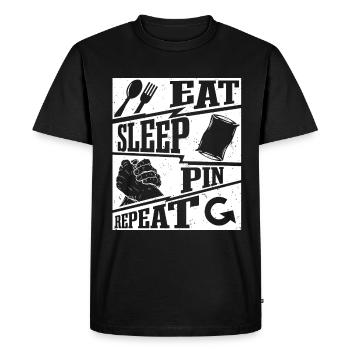 Bras de fer Bras de fer - T-shirt Premium bio Homme - noir - Devant - Nico (187cm)
