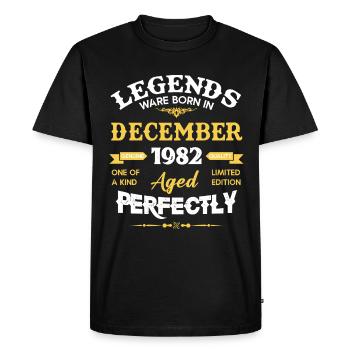 Décembre 1982 Millésime anniversaire - T-shirt Premium bio Homme - noir - Devant - Nico (187cm)