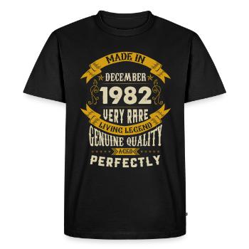 Décembre 1982 Millésime anniversaire - T-shirt Premium bio Homme - noir - Devant - Nico (187cm)