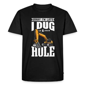 Pilote de pelle Opérateur de pelle - T-shirt Premium bio Homme - noir - Devant - Nico (187cm)