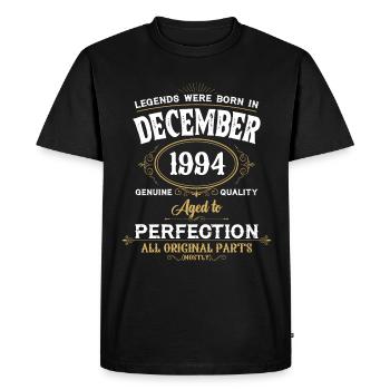 Born December 1994 Birthday Gift - Men's Premium Organic T-Shirt - black - Front - Nico (187cm)