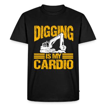 Excavator operator excavator & excavator driver Lustig - Men's Premium Organic T-Shirt - black - Front - Nico (187cm)