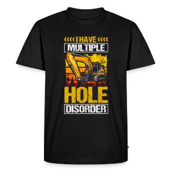 Excavator operator Excavator driver Digging holes - Men's Premium Organic T-Shirt - black - Front - Nico (187cm)