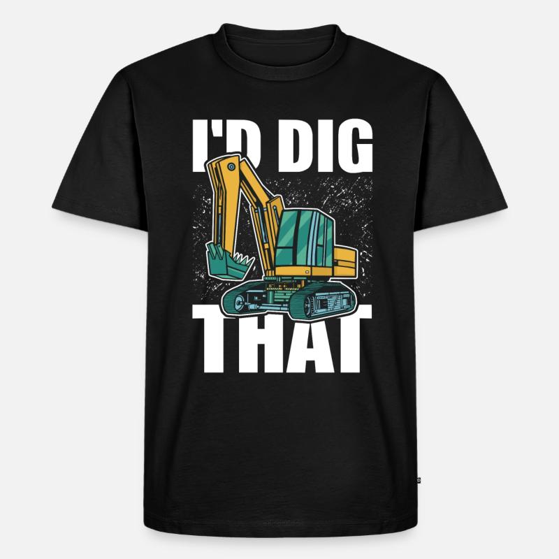 Baggern Baggerfahrer Bagger Baggerführer - Männer Premium Bio T-Shirt - Schwarz