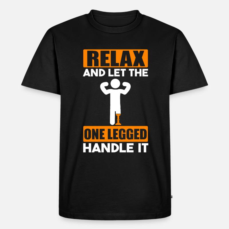 Beinprothese Lustig Bein Amputation - Männer Premium Bio T-Shirt - Schwarz