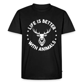 Taxidermiste taxidermiste Taxidermie - T-shirt Premium bio Homme - noir - Devant - Nico (187cm)