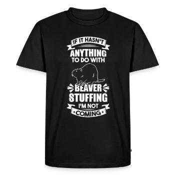 Taxidermist Beaver Stuffing Taxidermy - Men's Premium Organic T-Shirt - black - Front - Nico (187cm)