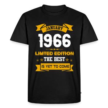 Janvier 1966 Cadeau d’anniversaire - T-shirt Premium bio Homme - noir - Devant - Nico (187cm)