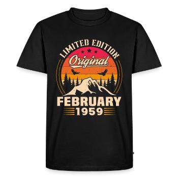 Cadeau D'anniversaire Nées En Février 1959 - T-shirt Premium bio Homme - noir - Devant - Nico (187cm)