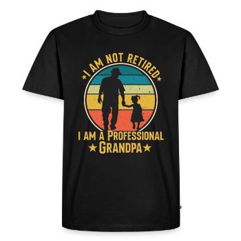 I am not retired I am a professional Grandpa - Men's Premium Organic T-Shirt - black - Front - Nico (187cm)