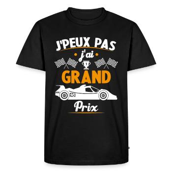 Je peux pas j'ai Grand Prix - T-shirt Premium bio Homme - noir - Devant - Nico (187cm)