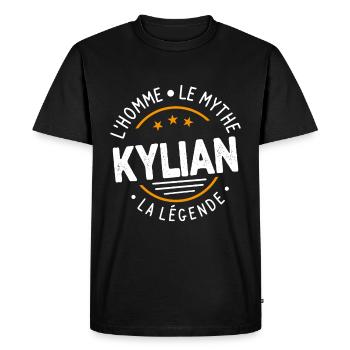 kylian L'Homme Le Mythe La Légende - T-shirt Premium bio Homme - noir - Devant - Nico (187cm)