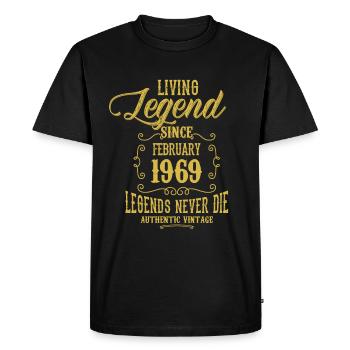 Living Legend since February 1969 - Men's Premium Organic T-Shirt - black - Front - Nico (187cm)